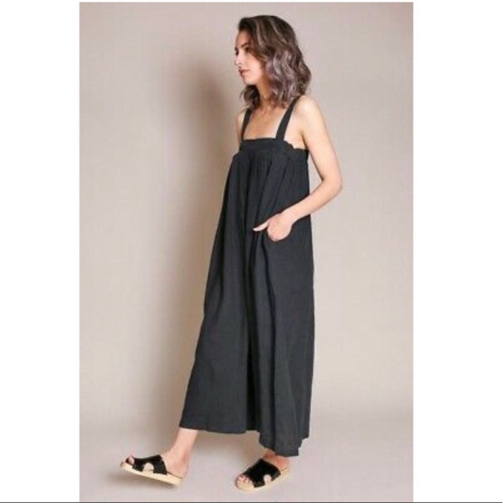 Black Crane Wide Leg Jumper Jumpsuit